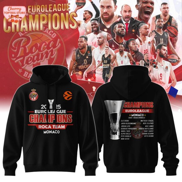 AS Monaco Roca Team 2025 Euroleague Champions T-Shirt