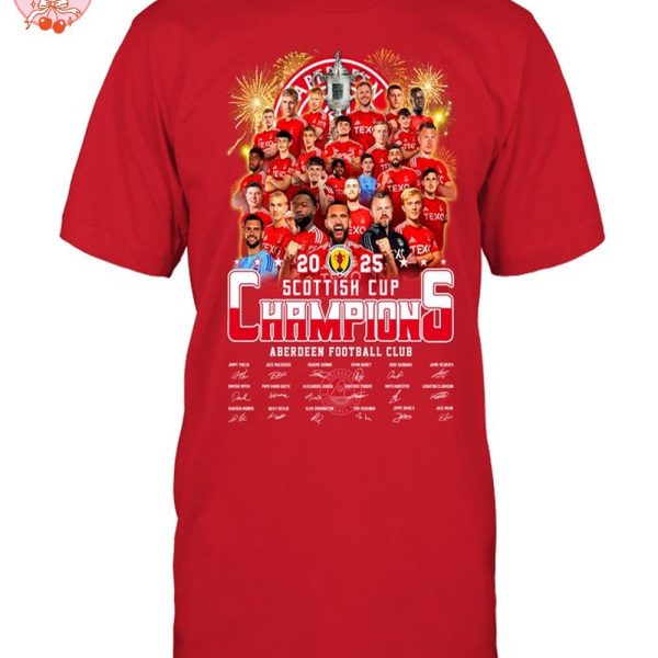 Aberdeen Football Club 2025 Scottish Cup Champions T-Shirt