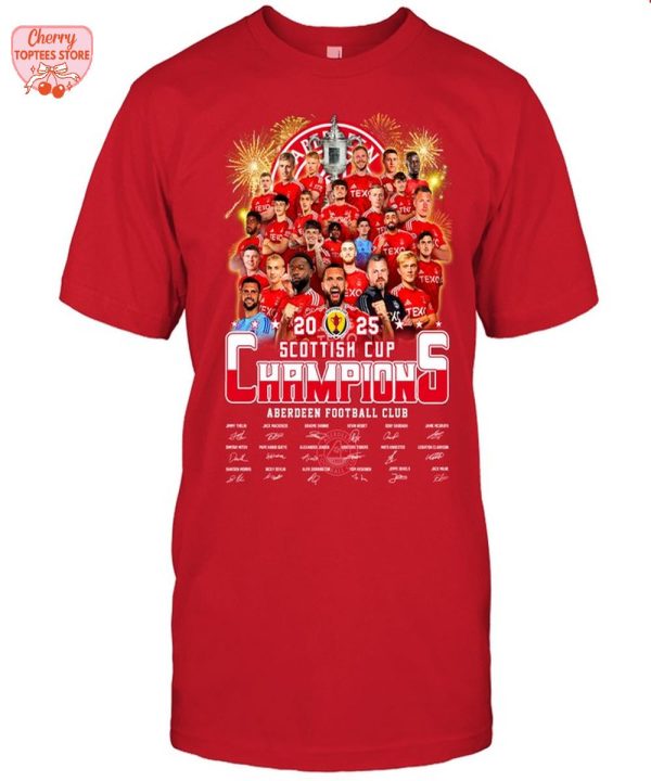 Aberdeen Football Club 2025 Scottish Cup Champions T-Shirt