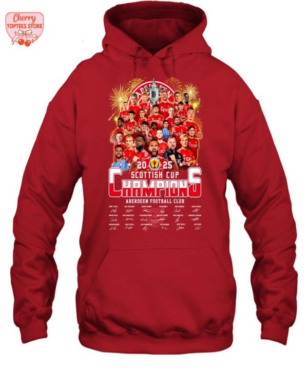 Aberdeen Football Club 2025 Scottish Cup Champions T-Shirt