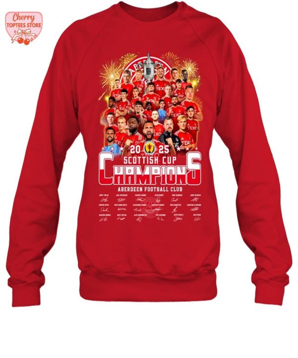 Aberdeen Football Club 2025 Scottish Cup Champions T-Shirt