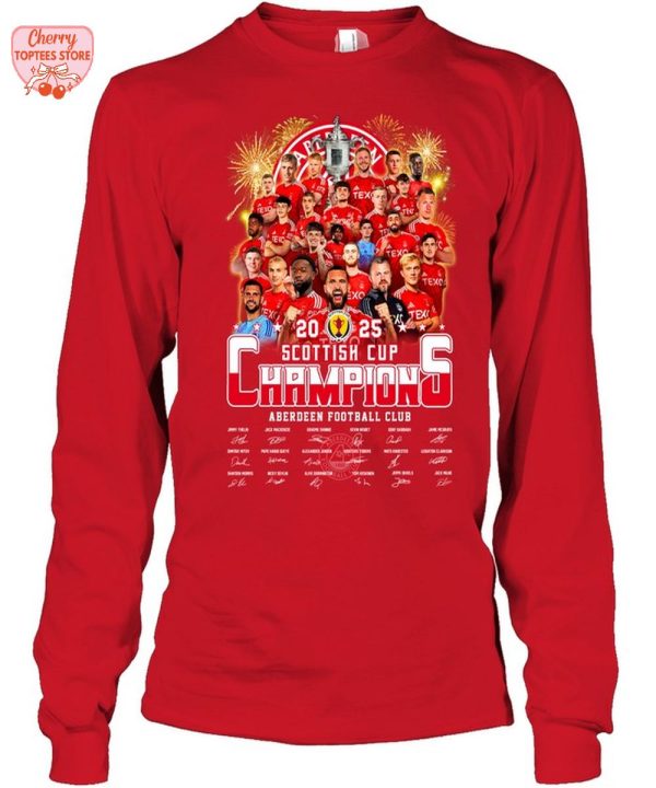 Aberdeen Football Club 2025 Scottish Cup Champions T-Shirt