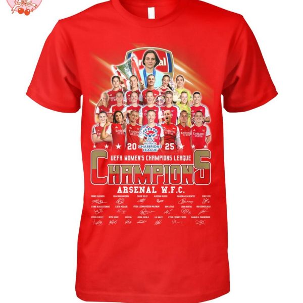 Arsenal W.F.C UEFA Women’s Champions League 2025 T-Shirt