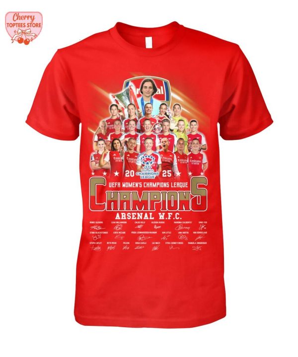 Arsenal W.F.C UEFA Women’s Champions League 2025 T-Shirt