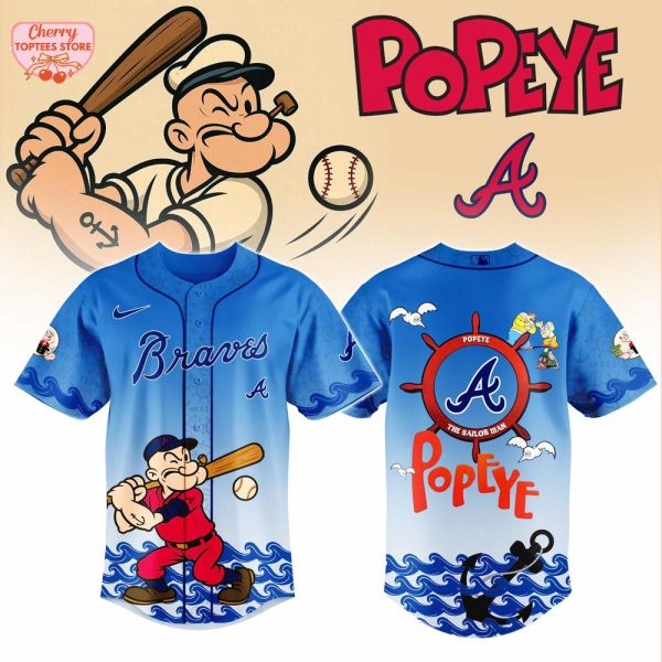 Atlanta Braves MLB x Popeye For Fans 2025 Baseball Jersey