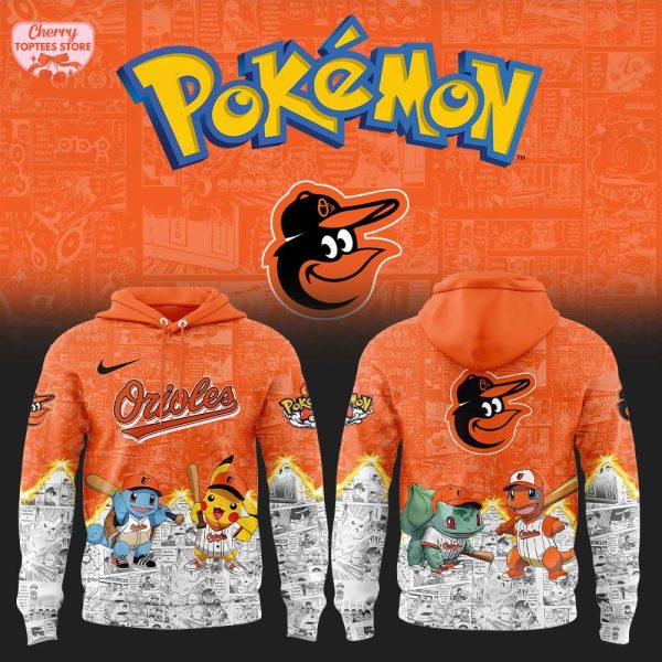 Baltimore Orioles x Pokemon For Fans 2025 Special New Hoodie