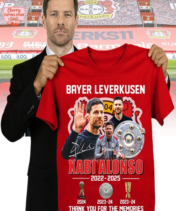 Bayer Leverkusen Xabi Alonso 2022-2025 Thank You For The Memories T-Shirt