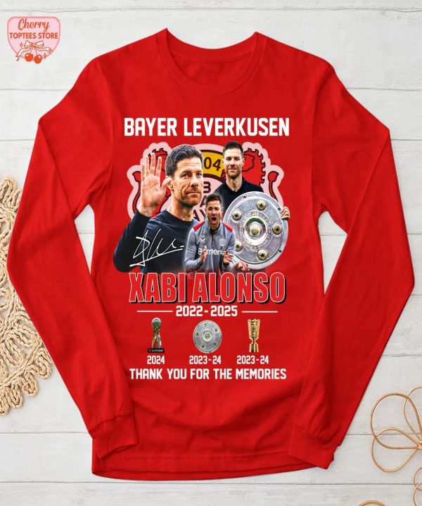 Bayer Leverkusen Xabi Alonso 2022-2025 Thank You For The Memories T-Shirt