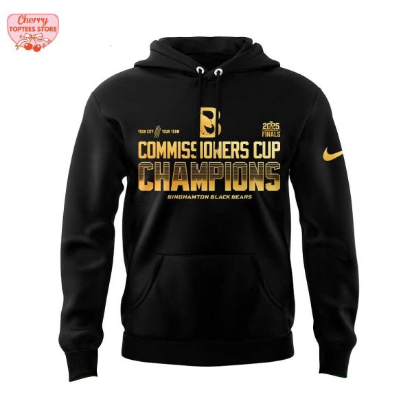Binghamton Black Bears 2025 Commissioners Cup Finals Champions Black To Back Gold 3D Hoodie
