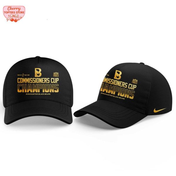 Binghamton Black Bears 2025 Commissioners Cup Finals Champions Black To Back Gold 3D Hoodie