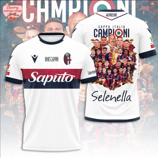 Bologna FC Coppa Italia Champions Celebrative 2025 White Hoodie