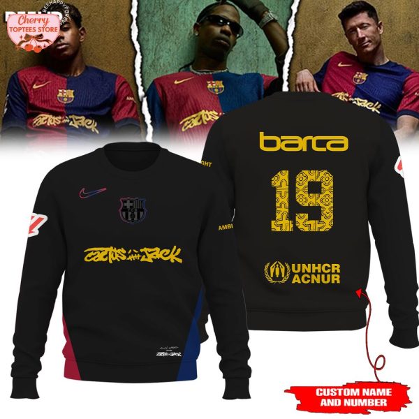 Cactus Jack Fc Barca New Travis Scott 19 Barcelona 2025 Hoodie