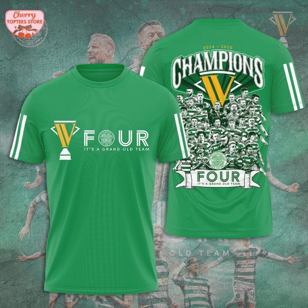 Celtic FC 2024-2025 Champions IV It’s A Grand Old Team Green Hoodie