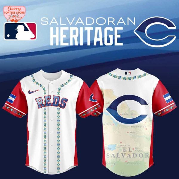 Cincinnati Reds Salvadoran Heritage Night 2025 Baseball Jersey