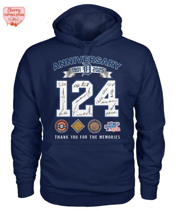 Detroit Tigers 1901-2025 124 Years Thank You For The Memories T-Shirt
