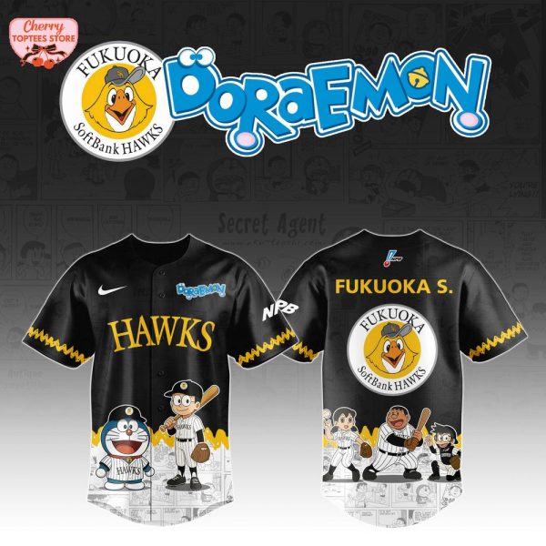 Fukuoka S. Hawks x Doraemon 2025 Baseball Jersey