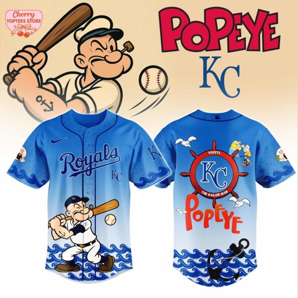 Kansas City Royals MLB x Popeye For Fans 2025 Baseball Jersey