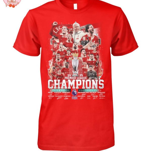 Liverpool Football Club Premier League Champions 2024-2025 T-Shirt
