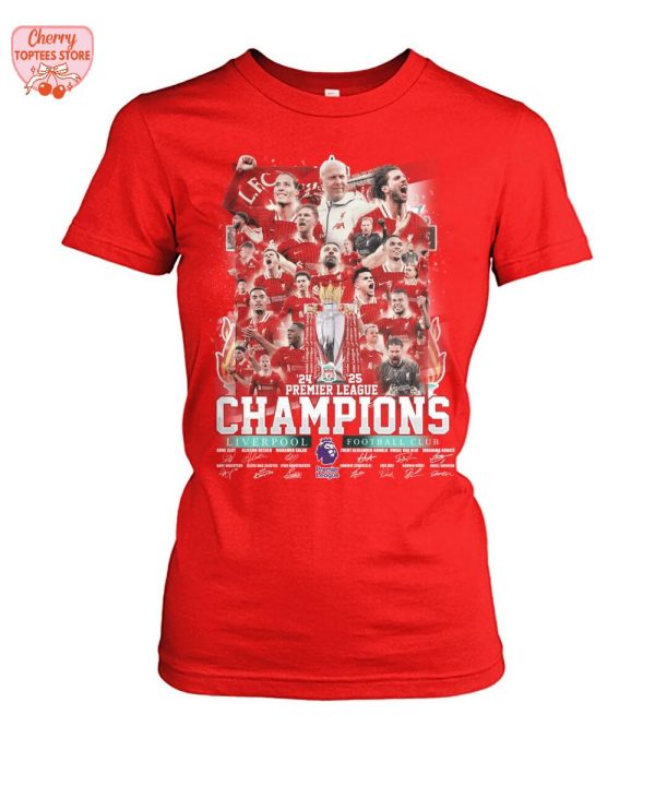 Liverpool Football Club Premier League Champions 2024-2025 T-Shirt