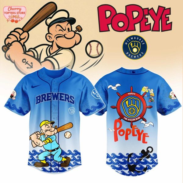 Milwaukee Brewers MLB x Popeye For Fans 2025 Baseball Jersey