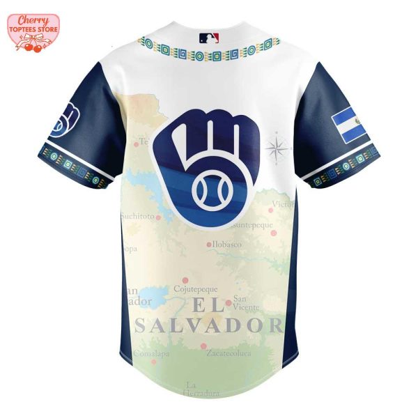 Milwaukee Brewers Salvadoran Heritage Night 2025 Baseball Jersey