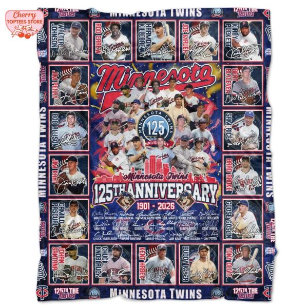 Minnesota Twins 125th Anniversary 1901-2025 Fleece Blanket