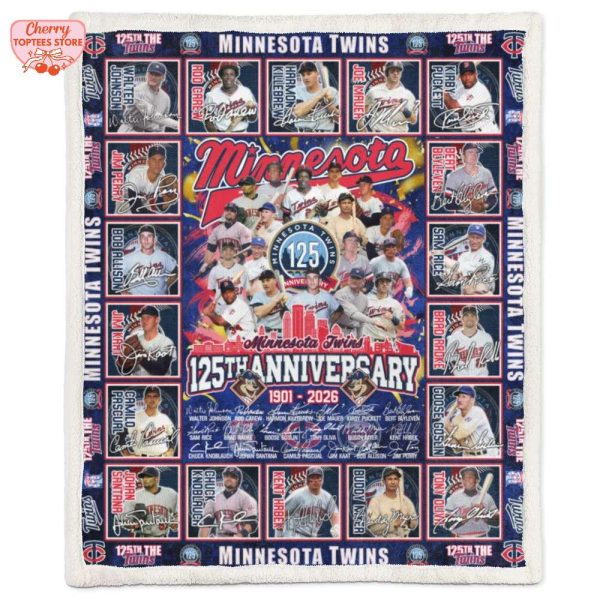 Minnesota Twins 125th Anniversary 1901-2025 Fleece Blanket
