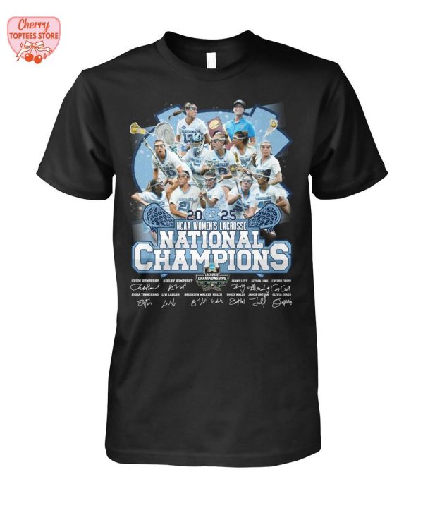 North Carolina Tar Heels NCAA Women’s Lacrosse National Champions 2025 T-Shirt