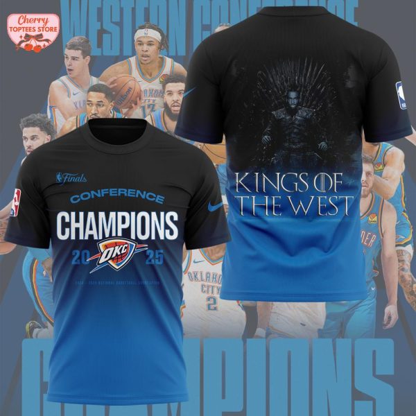 Oklahoma City Thunder Conference Champions 2025 Kings Of The West T-Shirt