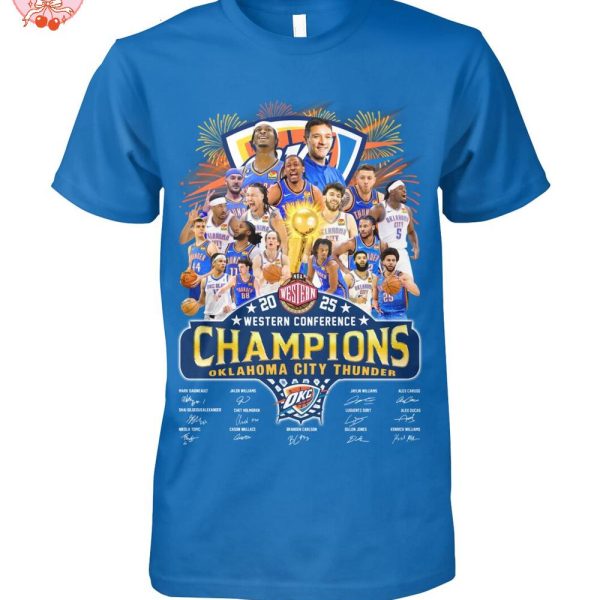Oklahoma City Thunder NBA 2025 Western Conference Champions T-Shirt