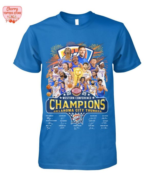 Oklahoma City Thunder NBA 2025 Western Conference Champions T-Shirt