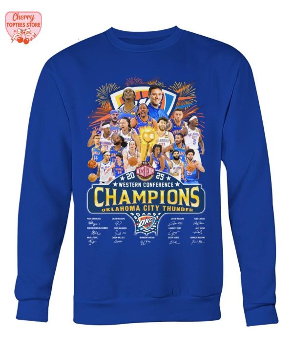 Oklahoma City Thunder NBA 2025 Western Conference Champions T-Shirt