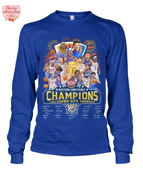 Oklahoma City Thunder NBA 2025 Western Conference Champions T-Shirt