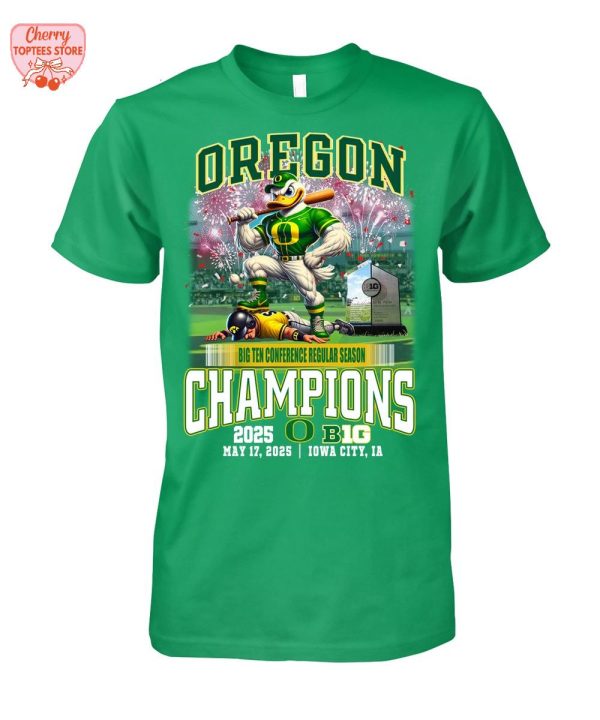 Oregon Ducks Big Ten Conference Regular Season Champions 2025 T-Shirt