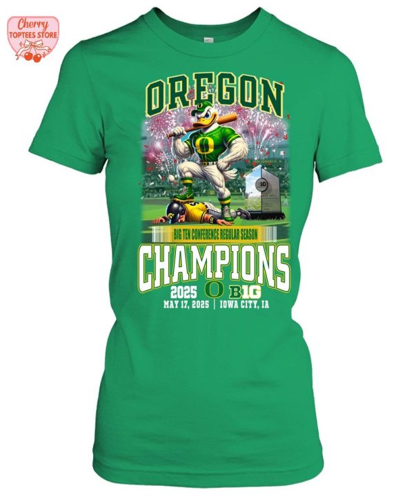 Oregon Ducks Big Ten Conference Regular Season Champions 2025 T-Shirt