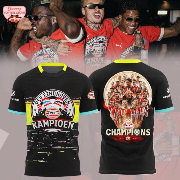 PSV Eindhoven F.C Eredivisie Cup Champions 2025 Black Hoodie