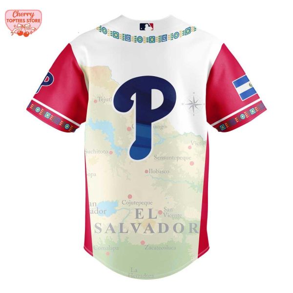 Philadelphia Phillies Salvadoran Heritage Night 2025 Baseball Jersey