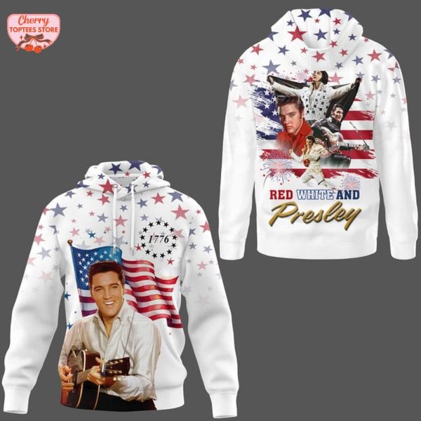 Red White And Elvis Presley 4th Of July Happy Independence Day T-Shirt