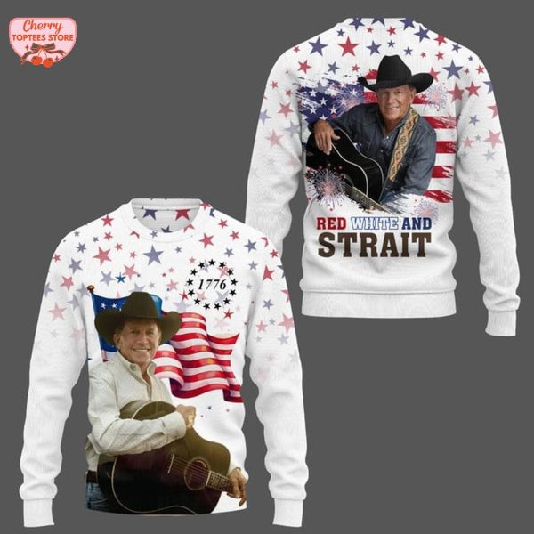 Red White And George Strait 4th Of July Happy Independence Day T-Shirt