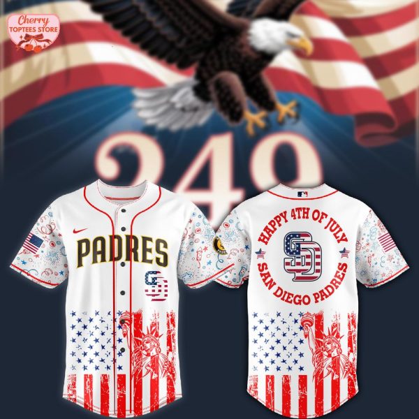 San Diego Padres MLB Happy 4Th Of July 2025 Baseball Jersey