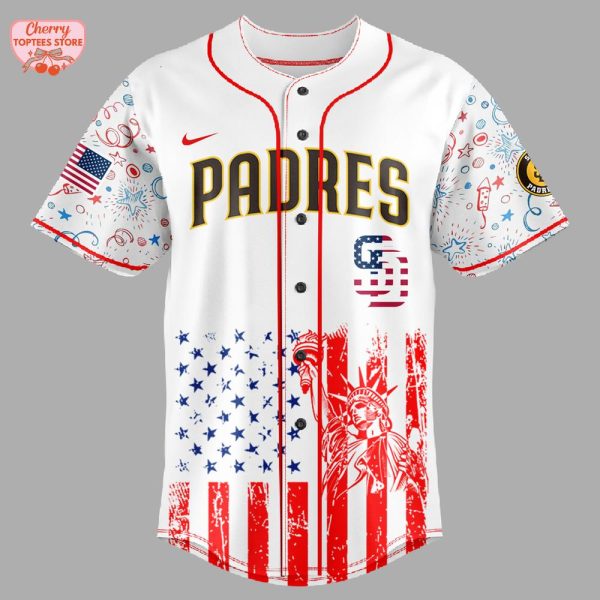San Diego Padres MLB Happy 4Th Of July 2025 Baseball Jersey