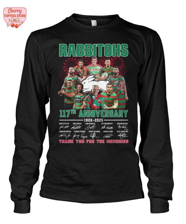 South Sydney Rabbitohs 117th Anniversary 1908-2025 Thank You For The Memories T-Shirt