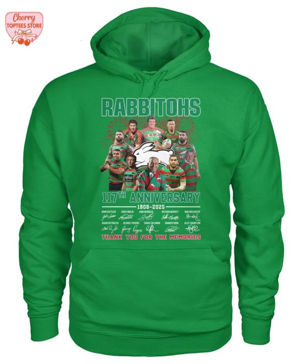 South Sydney Rabbitohs 117th Anniversary 1908-2025 Thank You For The Memories T-Shirt