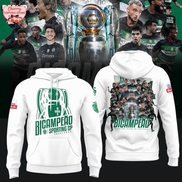 Sporting Clube de Portugal Champions 2025 White Hoodie