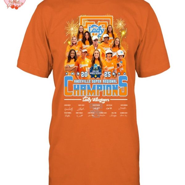 Tennessee Volunteers Lady 2025 Knoxville Super Regional Champions T-Shirt
