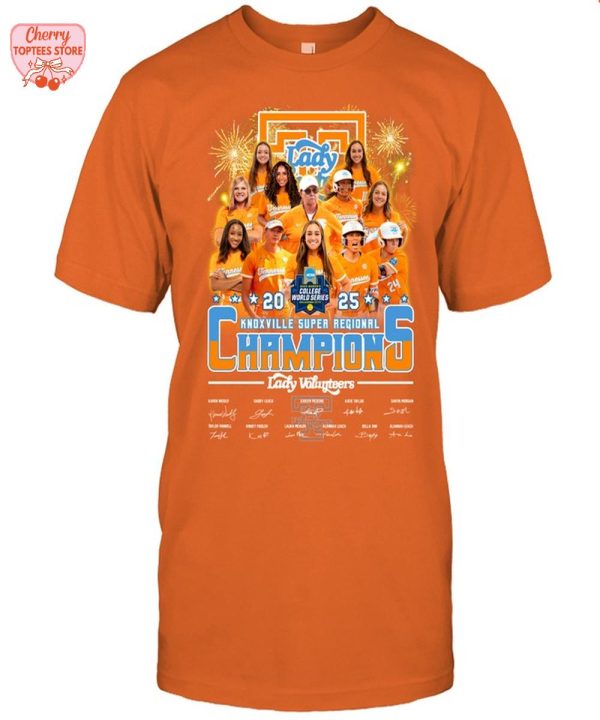 Tennessee Volunteers Lady 2025 Knoxville Super Regional Champions T-Shirt