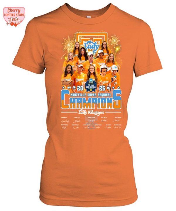 Tennessee Volunteers Lady 2025 Knoxville Super Regional Champions T-Shirt
