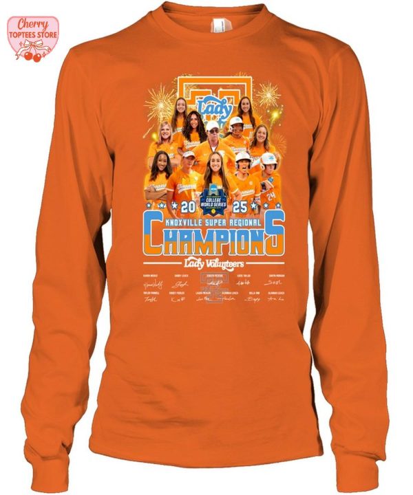 Tennessee Volunteers Lady 2025 Knoxville Super Regional Champions T-Shirt