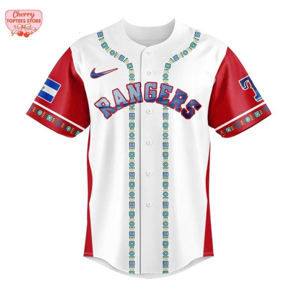 Texas Rangers Salvadoran Heritage Night 2025 Baseball Jersey