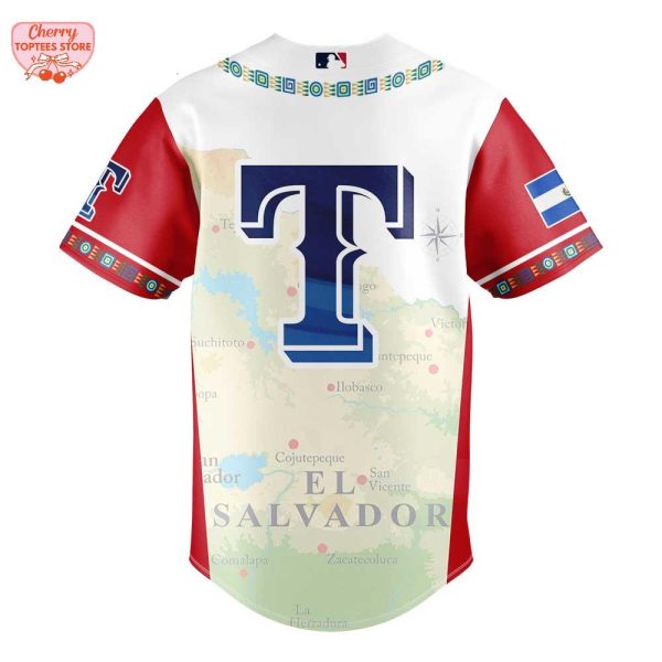 Texas Rangers Salvadoran Heritage Night 2025 Baseball Jersey